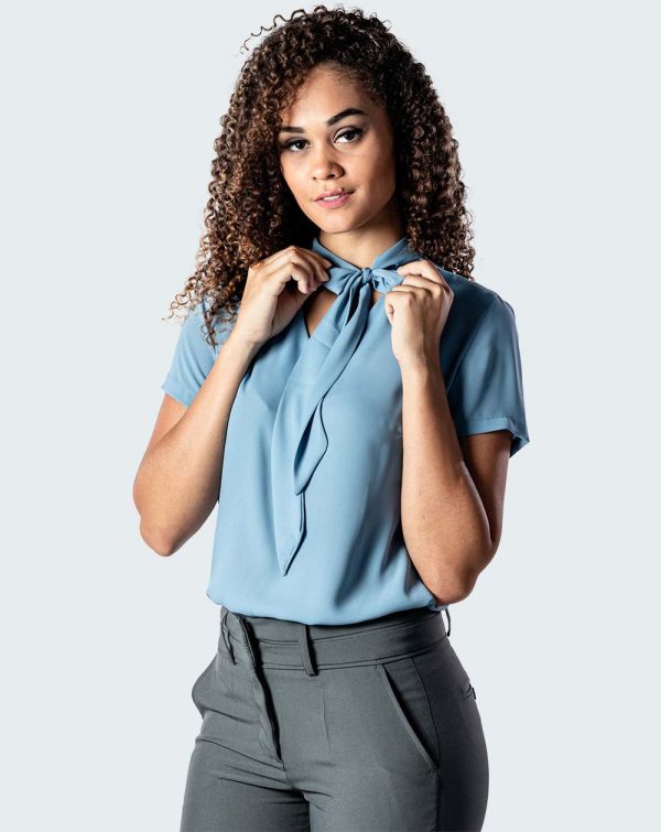 Camisa Feminina Crepe de Seda Uniforme | Azul Claro