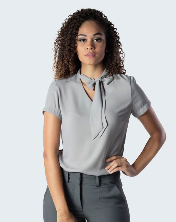 Camisa Feminina Crepe de Seda Uniforme | Cinza