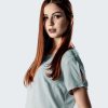 Camisa Feminina Decote Careca Uniforme | Cinza-15395