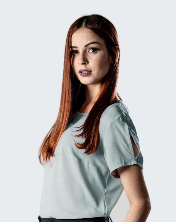 Camisa Feminina Decote Careca Uniforme | Cinza-15395