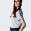 Camisa Feminina Decote Careca Uniforme | Cinza-15396