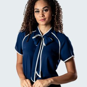 Camisa Feminina Laço Uniforme | Marinho