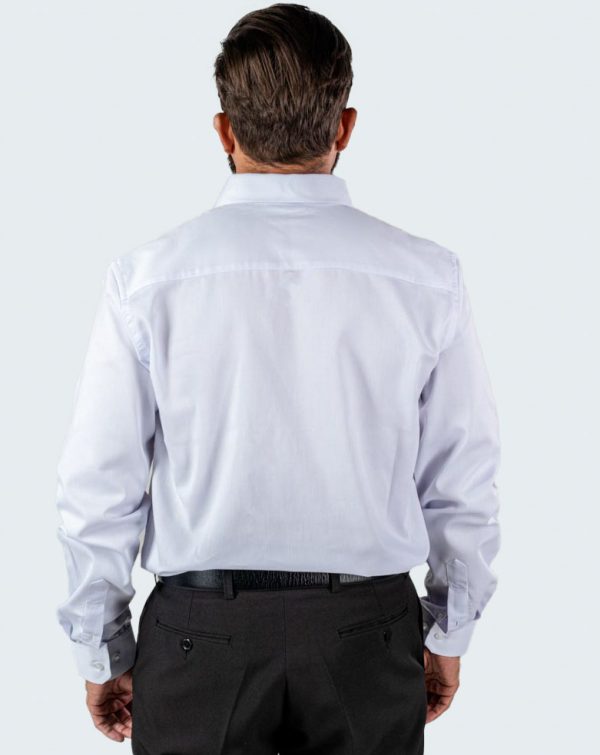 Camisa Masculina Maquinetada Uniforme | Branco-11828