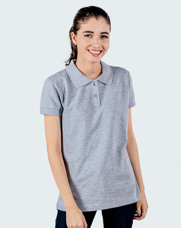 Camisa Pólo Feminina Uniforme | Cinza Mescla