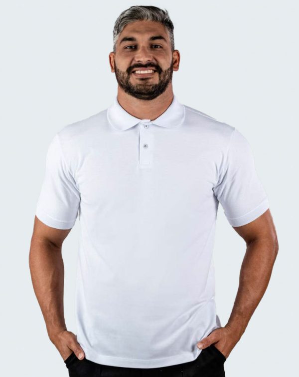 Camisa Pólo Masculina Uniforme | Branco-0