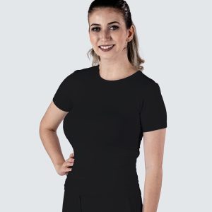 T-Shirt Feminina Decote Careca Uniforme | Preto-0