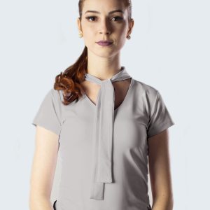T-Shirt Feminina Laço Uniforme | Cinza Claro-0